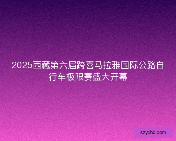 2025西藏第六届跨喜马拉雅国际公路自行车极限赛盛大开幕