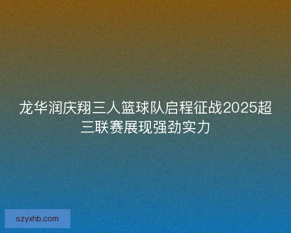 龙华润庆翔三人篮球队启程征战2025超三联赛展现强劲实力 龙华润庆翔三人篮球队启程征战2025超三联赛展现强劲实力